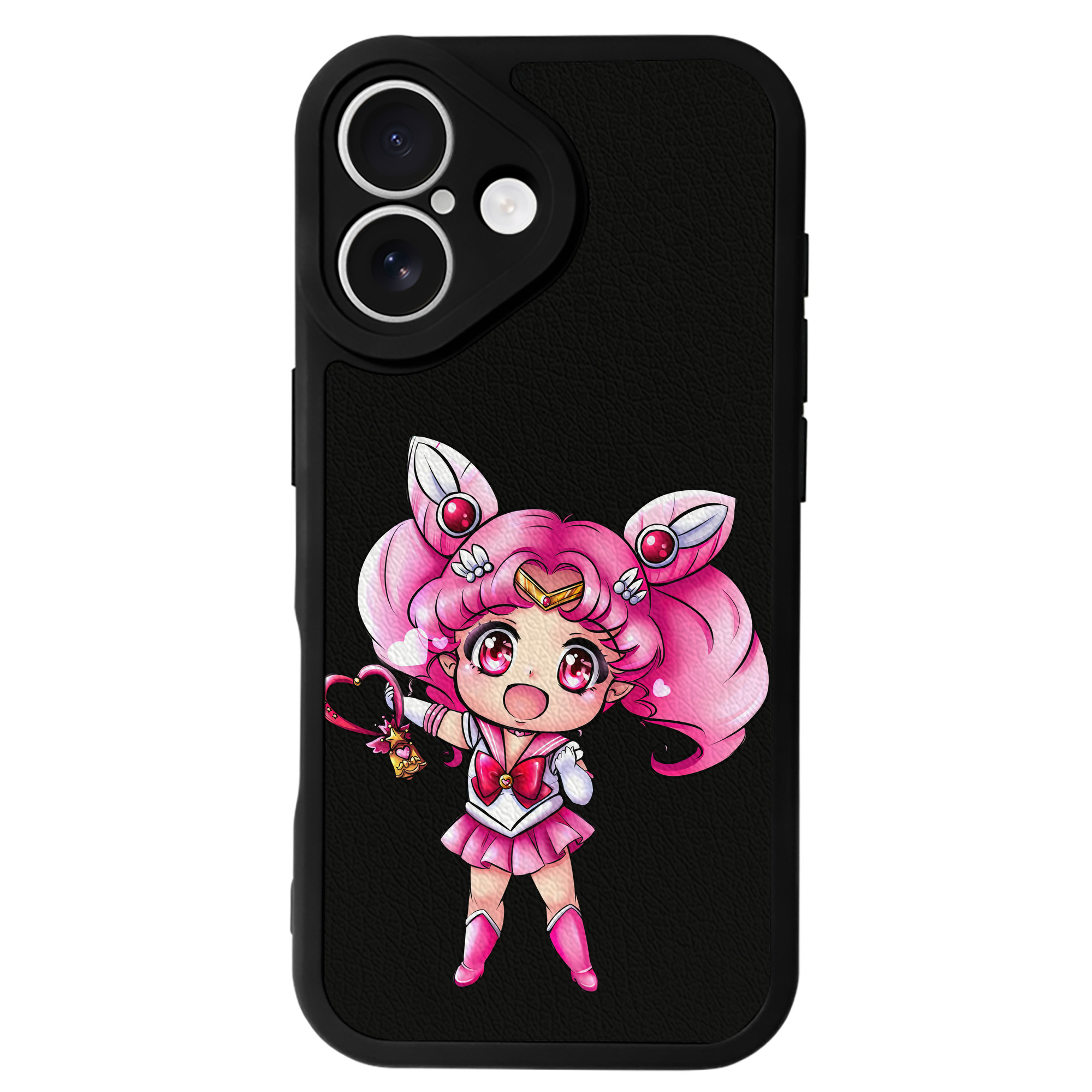 （画像用） 美少女戦士セーラームーン ちびうさ Sailor Moon Chibiusa Tsukino Usagi Small Lady Serenity 【iPhone 16シリーズ対応】シリコンスマホケース（レザー調） 材質：シリコン